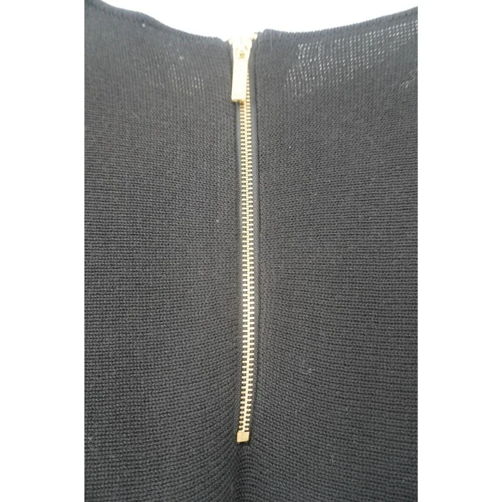 Michael Michael Kors Women's Size S Black Knit Sweater with Gold Hardware Detail